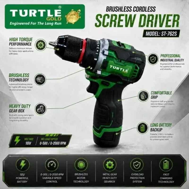 turtle-gold-brushless-cordless-screw-driver-drill-machine-with-dual-speed-2-batteries-charger-10-mm-chuck-size-40-nm-torque-st-762s