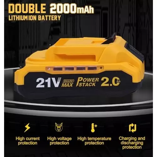 MECRAAF Cordless Drill Machine Cum Screwdriver with Charger & Battery Kit 21 V 1350 RPM Speed 10 mm Chuck Yellow & Black, MC-2110 KIT