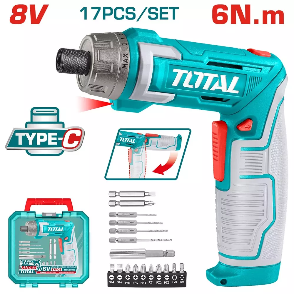 total-cordless-screwdriver-635-mm-14-inch-shank-8-v-220-rpm-tsdli08025-1-kit