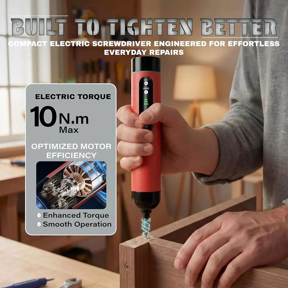 ibell-one-power-series-cordless-screwdriver-set-10-nm-maximum-torque-with-27-pcs-wood-screws-metal-screws-ibl-es36-15r