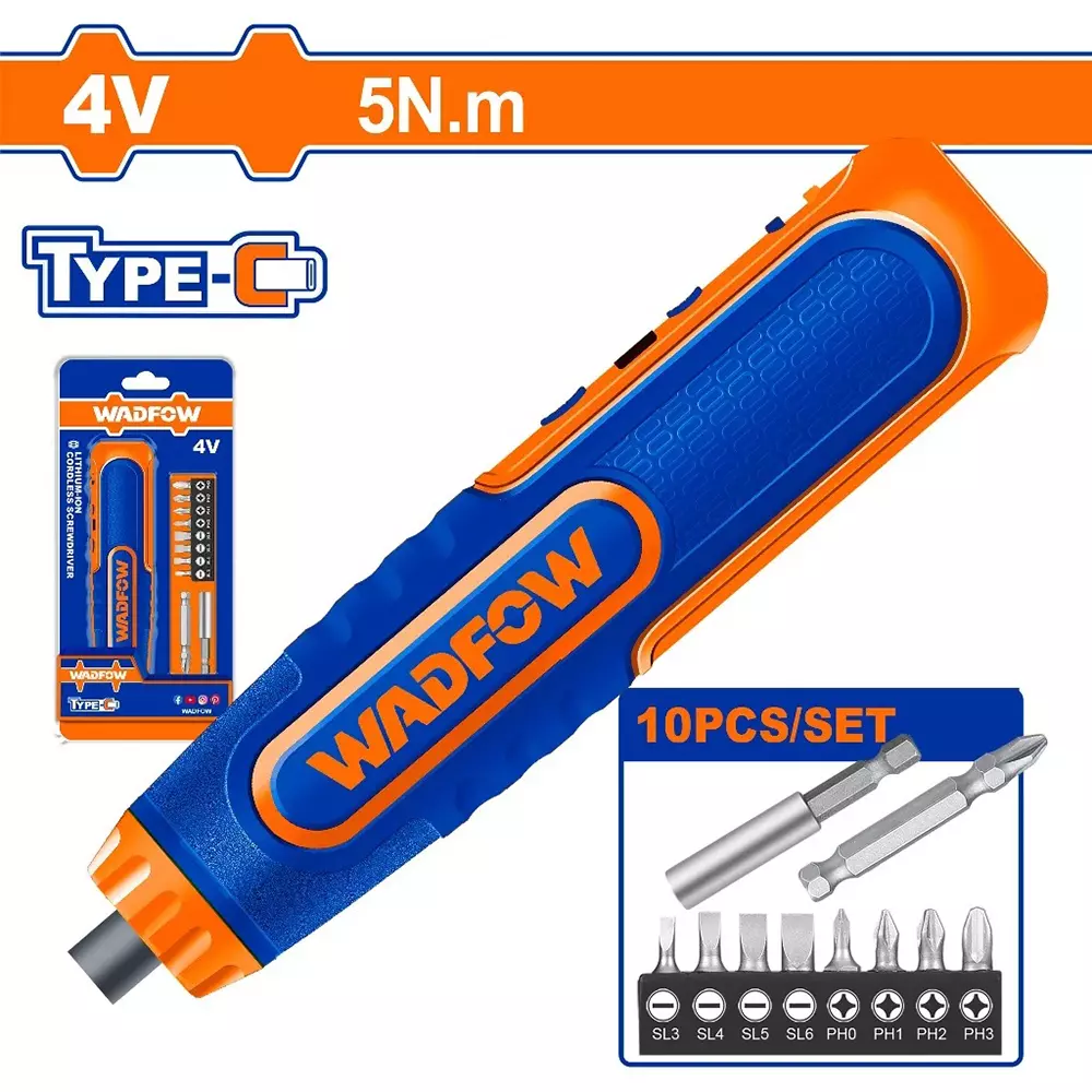 wadfow-cordless-screwdriver-14-inch-635-mm-hex-shank-260-rpm-no-load-speed-5-nm-torque-wcv4435