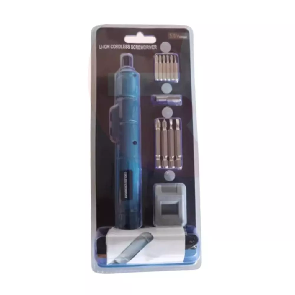 Jawsons Cordless Screwdriver 3.6 V DC with 1300 mAh Rechargeable Battery, Interchangeable Bits and Cable, ‎CRDLS-SCRDR-RCG