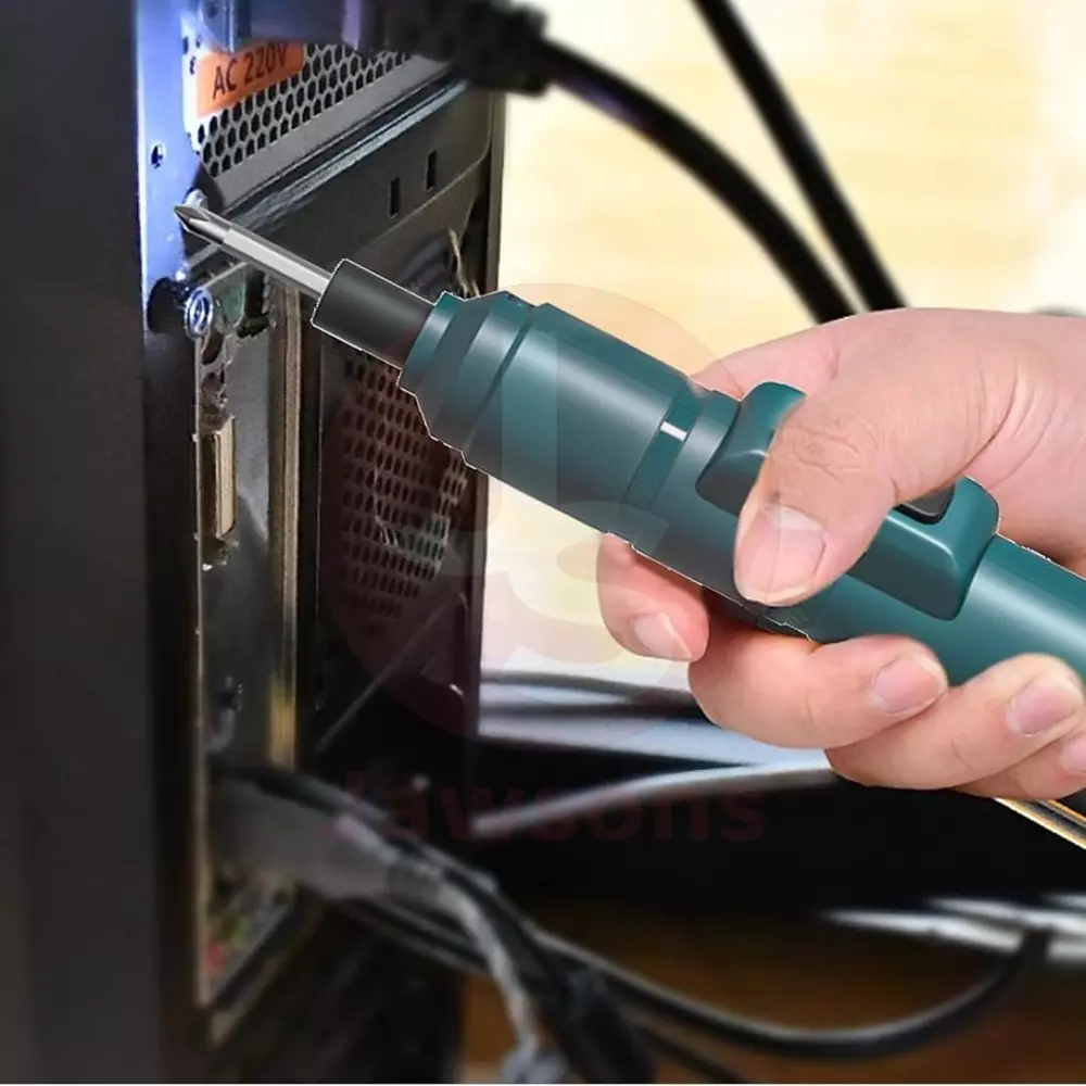 Jawsons Cordless Screwdriver 3.6 V DC with 1300 mAh Rechargeable Battery, Interchangeable Bits and Cable, ‎CRDLS-SCRDR-RCG