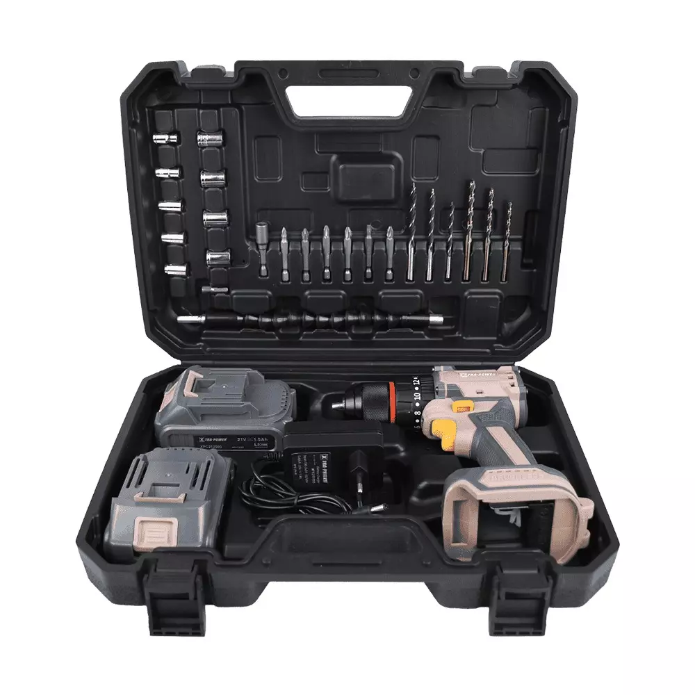 Xtra Power Tool Kit 10 mm Chuck Size 50 NM Torque 0-400/0-1400 RPM Speed (With Battery & Charger), XPC-TK-03