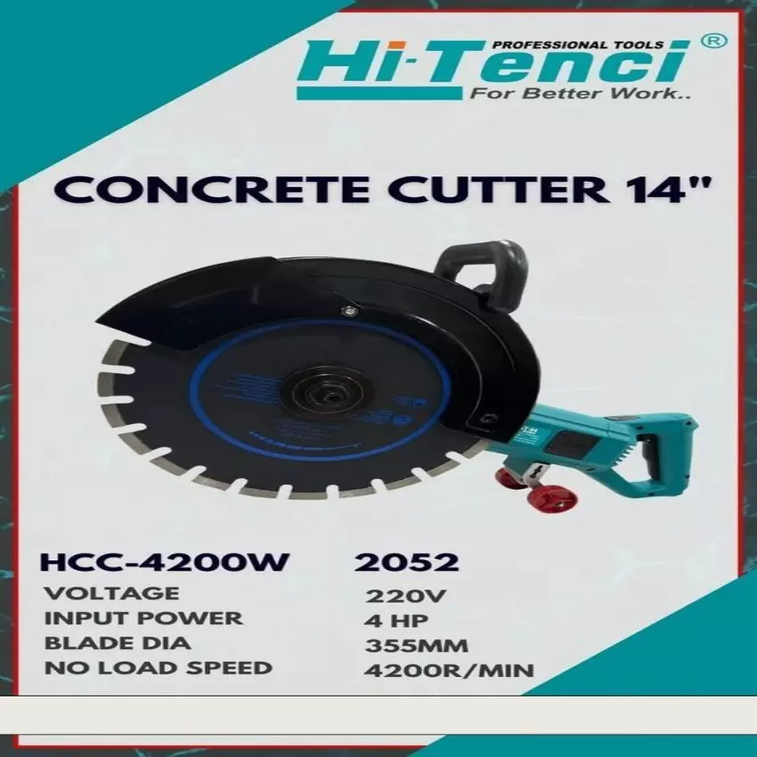 hi-tenci-4-hp-concrete-cutter-with-4200-rpm-no-load-speed-and-355-mm-blade-diameter-hcc--4200w-without-blade