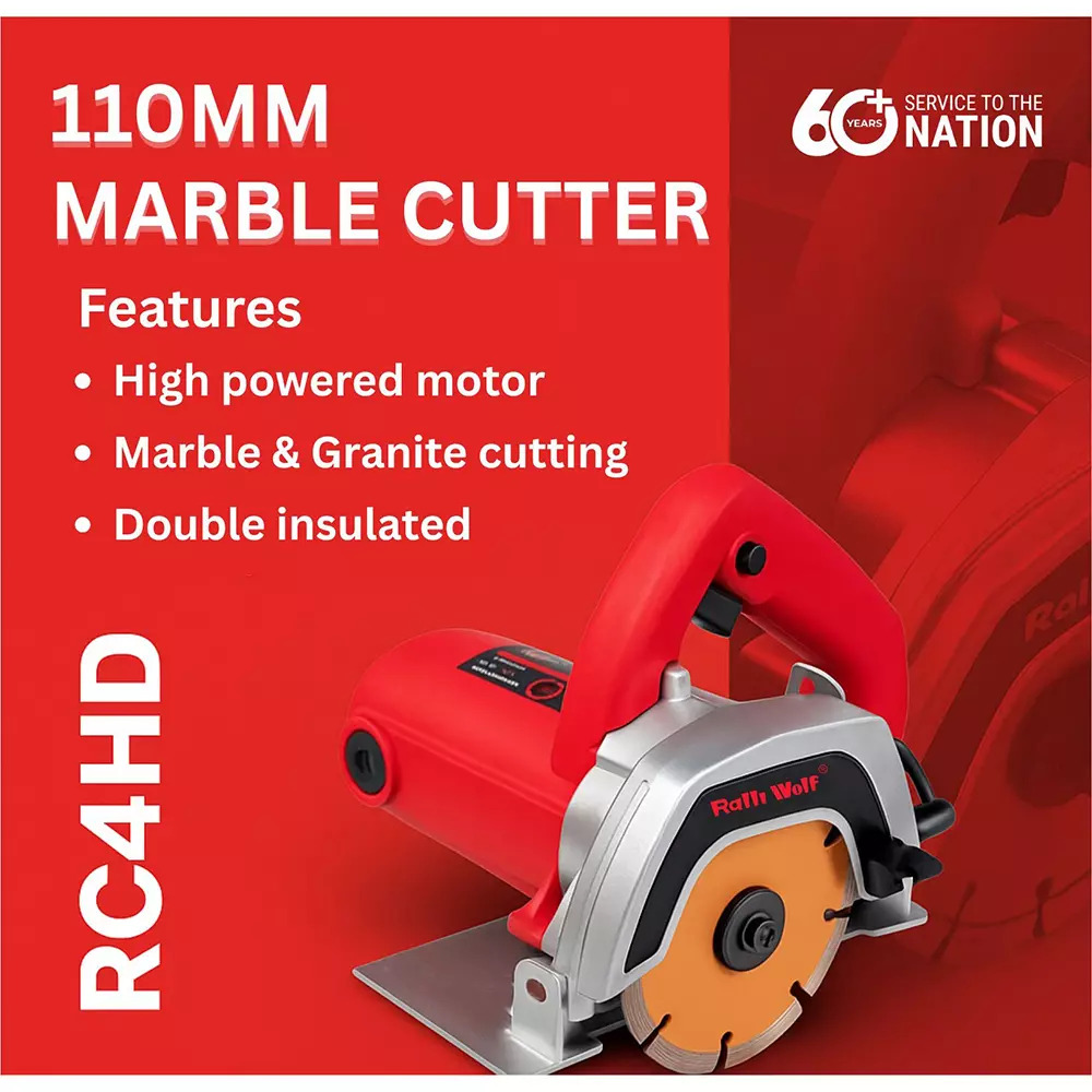 Ralli Wolf Marble Cutter without Dics 1200 W, 11000 RPM, 110 mm Wheel Dia, RC4HD
