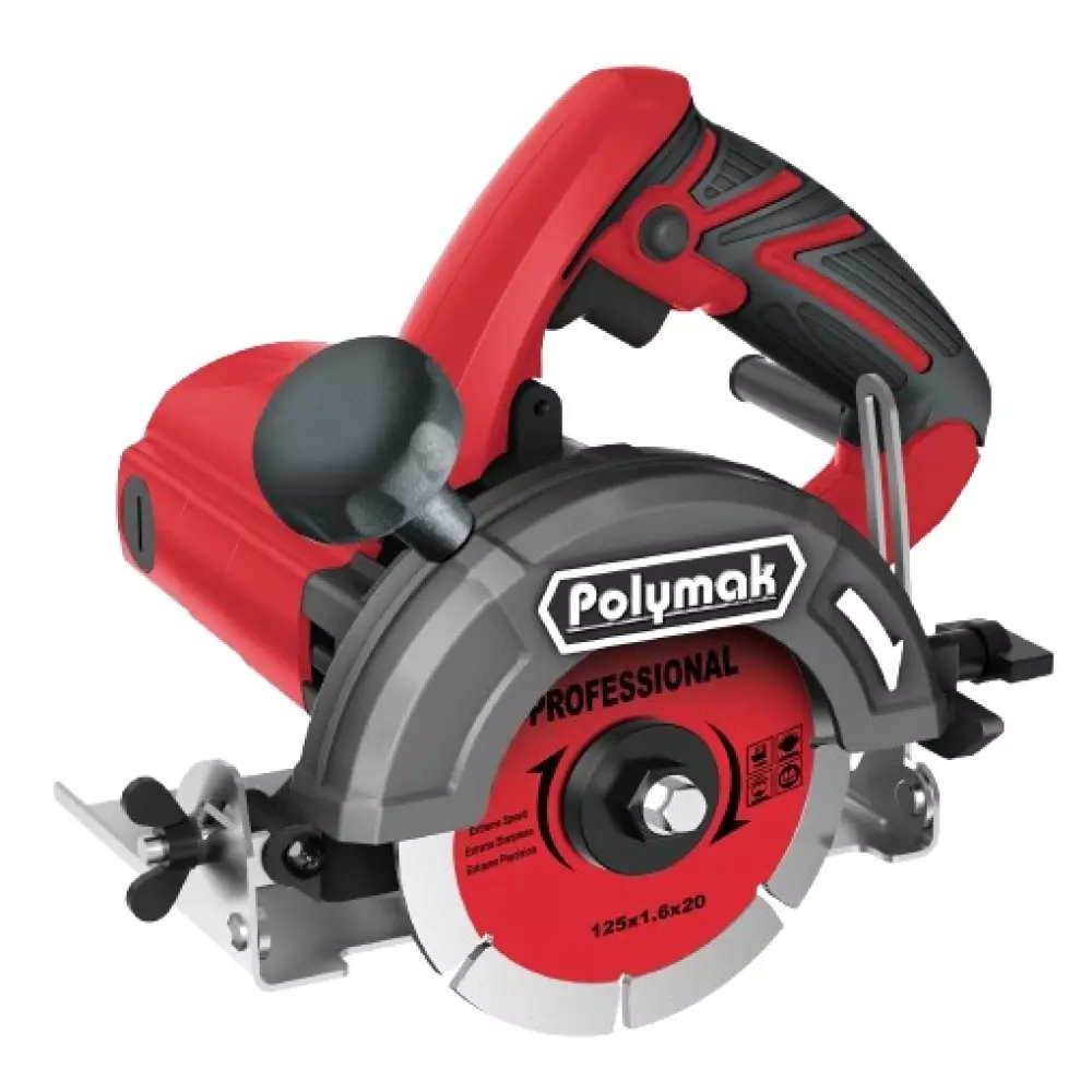 Polymak Heavy Duty Marble Cutter with Blade 125 mm Wheel Diameter 1250 W Power for Marble, Granite & Concrete Cutting, CM-MC5-2000