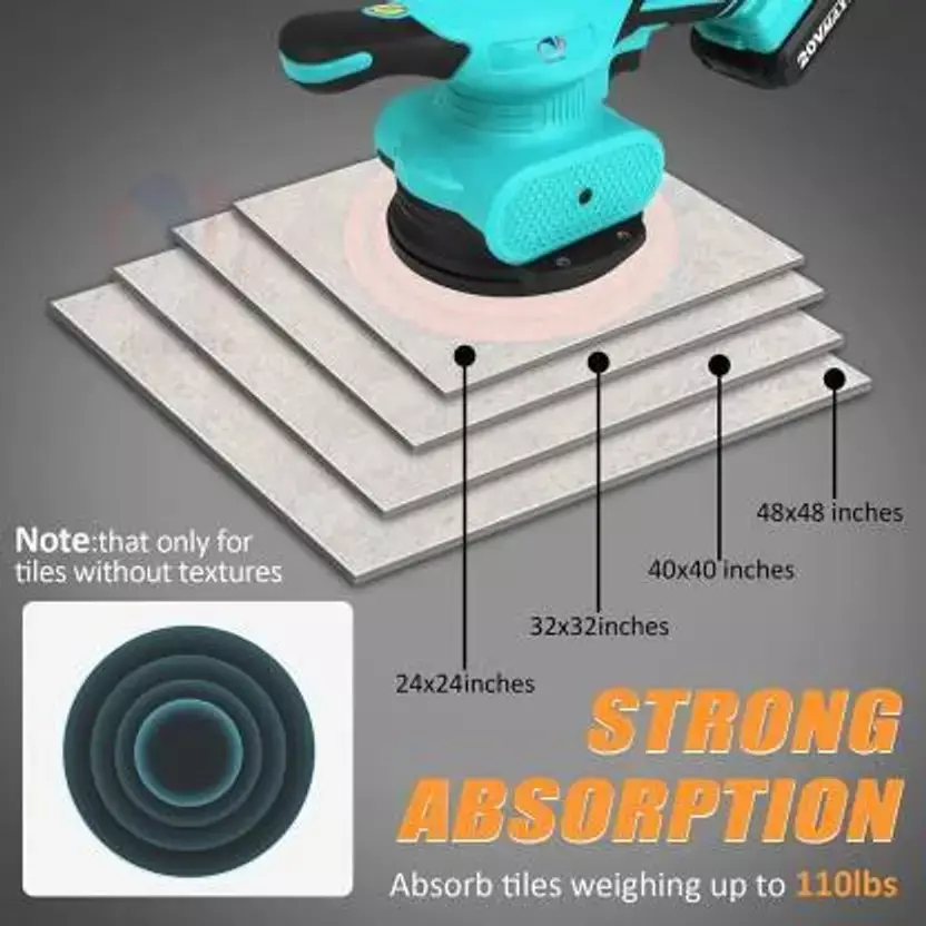 NEWHANDTOOLS Tile Vibrator Machine Set 20.8 W, 0-10000 RPM for Lifting Tiles (With Battery & Charger)