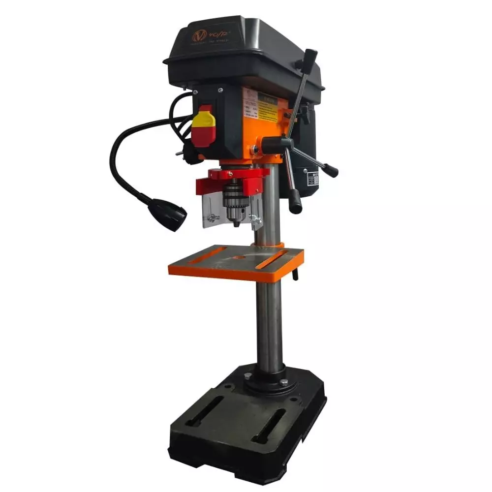 Voltz Drill Press Machine with Cast Iron Base, 5 Speed 8 inch (200 mm) Swing 1.6 A, 350 W Power Rating and 1420 RPM No Load Speed, VZ-DP13