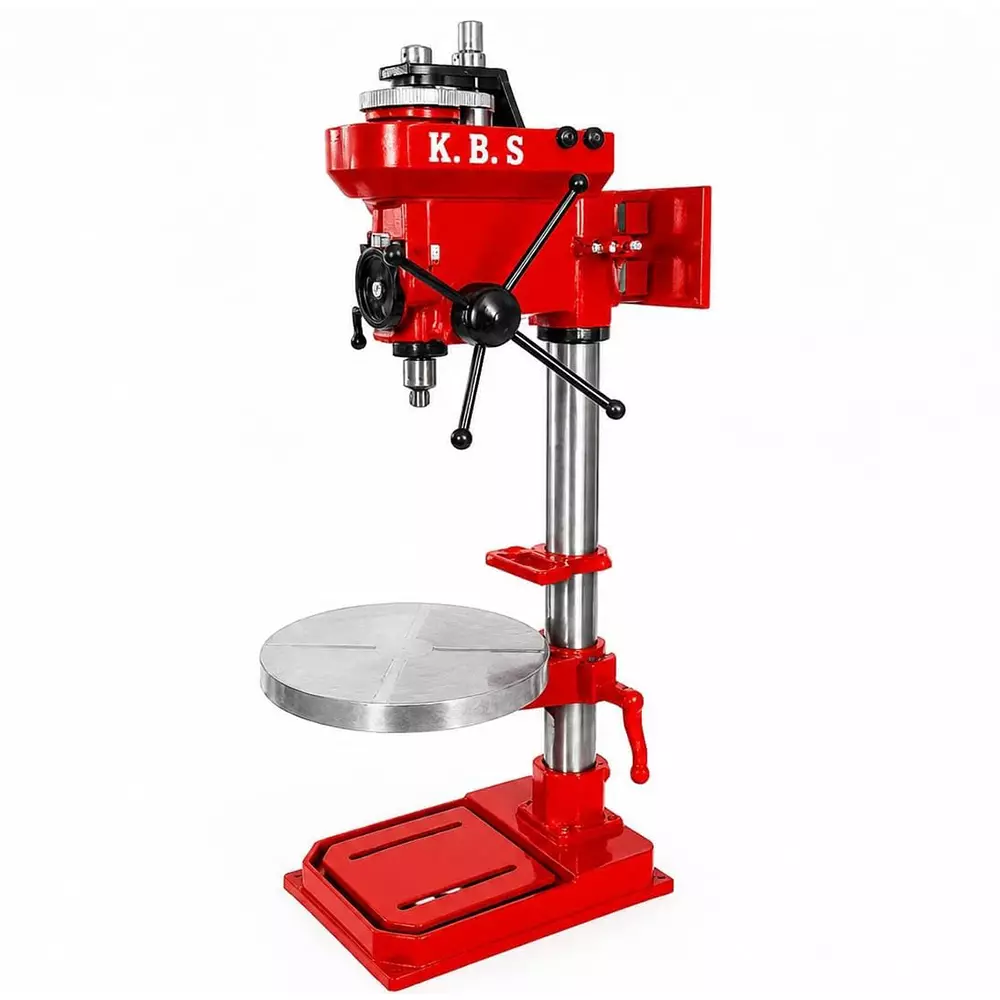 K.B.S. 1 HP Pillar Drill Machine with Cast Iron Base, 2550 RPM No Load Speed and 25 mm Drilling Capacity
