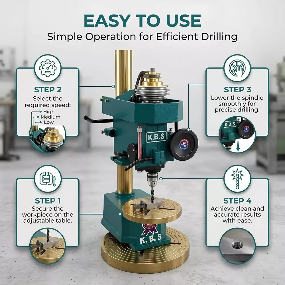 kbs-05-hp-pillar-drill-machine-with-heavy-round-base-1440-rpm-no-load-speed-and-05-inch-127-mm-drilling-capacity