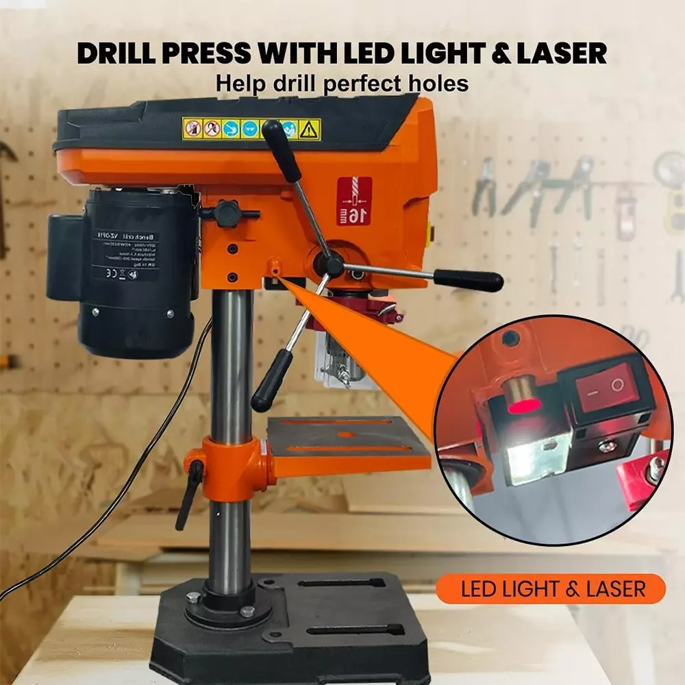 voltz-drill-press-machine-with-cast-iron-base-9-speed-8-inch-200-mm-swing-16-a-400-w-power-rating-and-2350-rpm-no-load-speed-vz-dp16