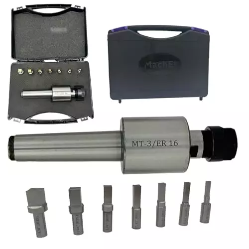 MachEl MT3 Shank Rotary Broach with ER16 Adaptor and 7 Square Broaches and 160 mm Total Length