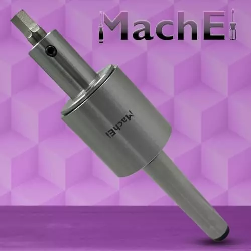 MachEl MT2 Shank Rotary Broach Set with 7 HSS Hex Punches M10x1.5 mm Drawbar Thread (MT2-Hex)