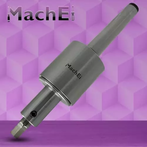 MachEl MT2 Shank Rotary Broach Set with 7 HSS Hex Punches M10x1.5 mm Drawbar Thread (MT2-Hex)
