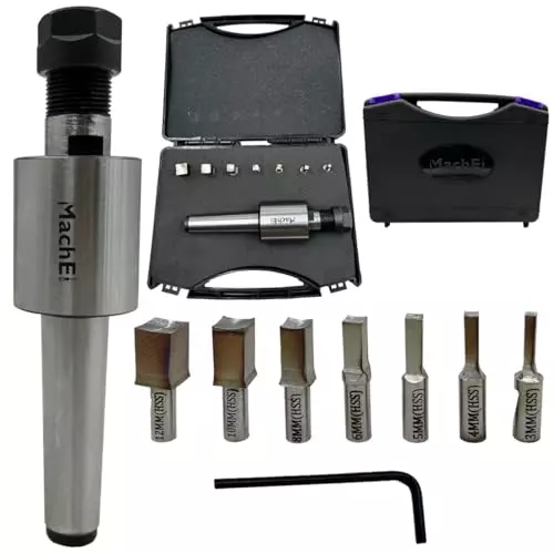 MachEl MT3 Shank Rotary Broach with ER16 Adaptor and 7 Square Broaches