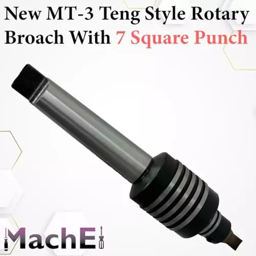 MachEl MT-3 Teng Style Rotary Broach with 7 Square Punches