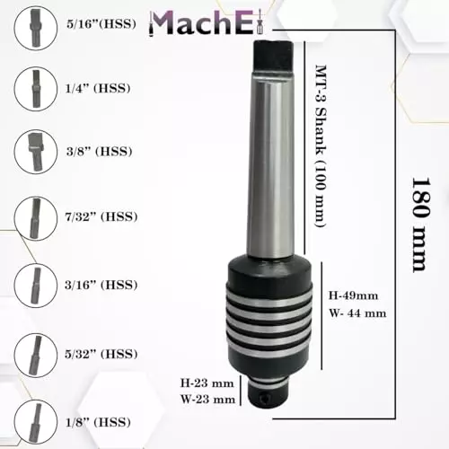 MachEl MT-3 Teng Style Rotary Broach with 7 Square Punches