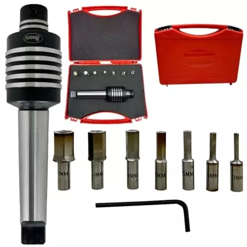 Assorts High Precision Rotary Broaching Tool 3-12 mm Range Morse Taper Shank MT-3 with 7 Hex Punches Set