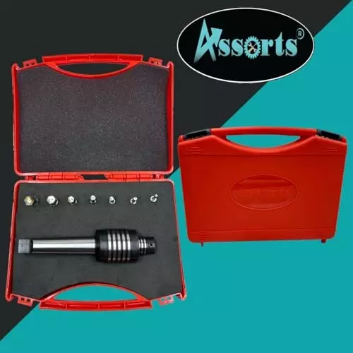 Assorts High Precision Rotary Broaching Tool 3-12 mm Range Morse Taper Shank MT-3 with 7 Hex Punches Set