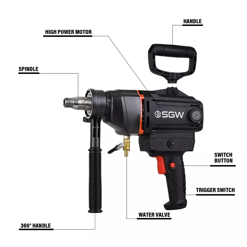 sgw-diamond-core-drill-machine-kit-2100-rpm-speed-black-m22-spindle-thread-1800-w-power-s-2191