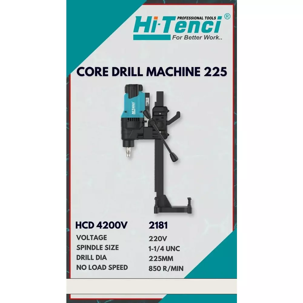 hi-tenci-above-3-kw-core-drill-machine-with-850-rpm-no-load-speed-and-225-mm-drill-diameter-hcd--4200v-without-drill-bits