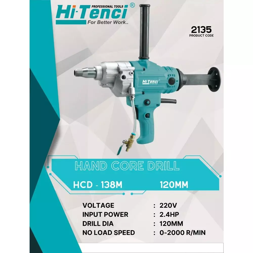 hi-tenci-24-hp-hand-core-drill-with-0-2000-rpm-no-load-speed-and-120-mm-drill-diameter-hcd--138m-without-drill-bits