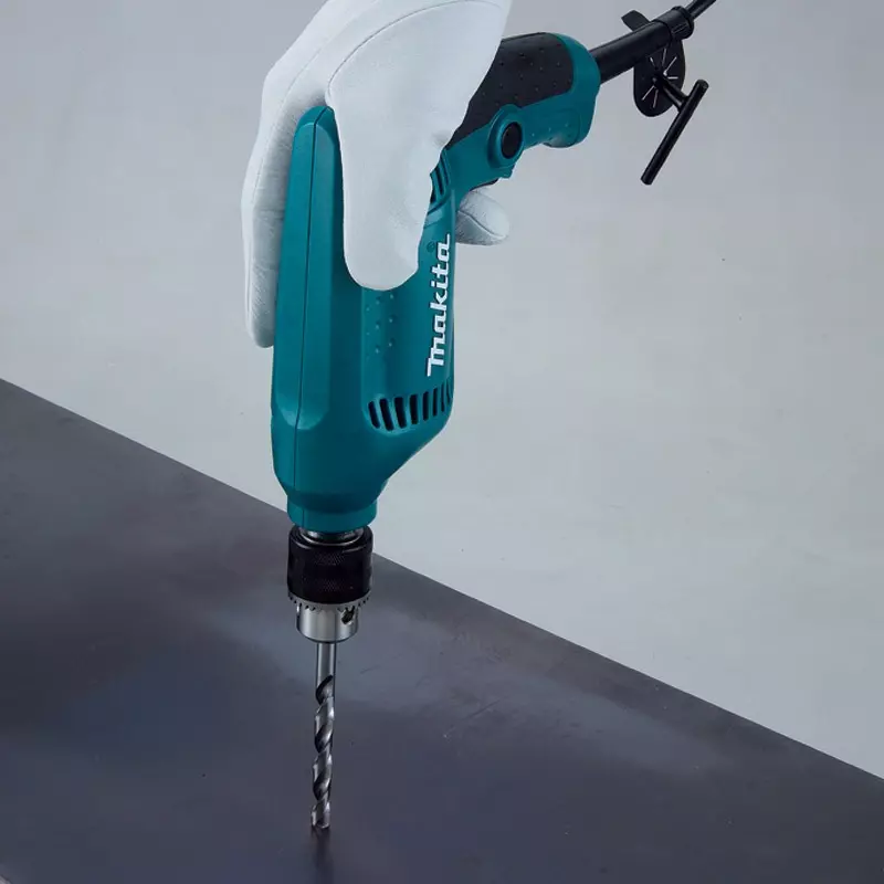 Makita Electric Drill 450 W Power and 10 mm Chuck Size with Chuck Key, 6412