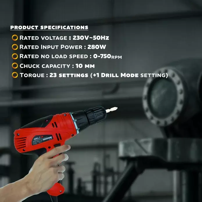 IBELL 10mm 280W Red Electric Screwdriver, IBL SD12-75