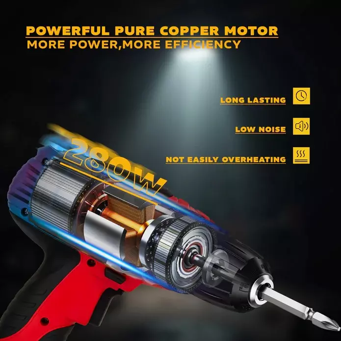 IBELL 10mm 280W Red Electric Screwdriver, IBL SD12-75
