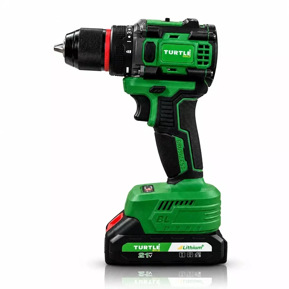Turtle Gold Cordless Screw Driver Drill Machine with Battery & Charger 45 Nm 10 mm Chuck Size for Industrial Use, ST-763s