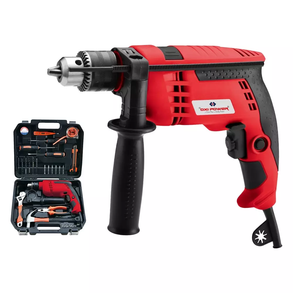 Oxi Power Reversible Electric Impact Drill with Kit 710 W Power 13 mm Chuck Size for Industrial Use, OHD - 13K