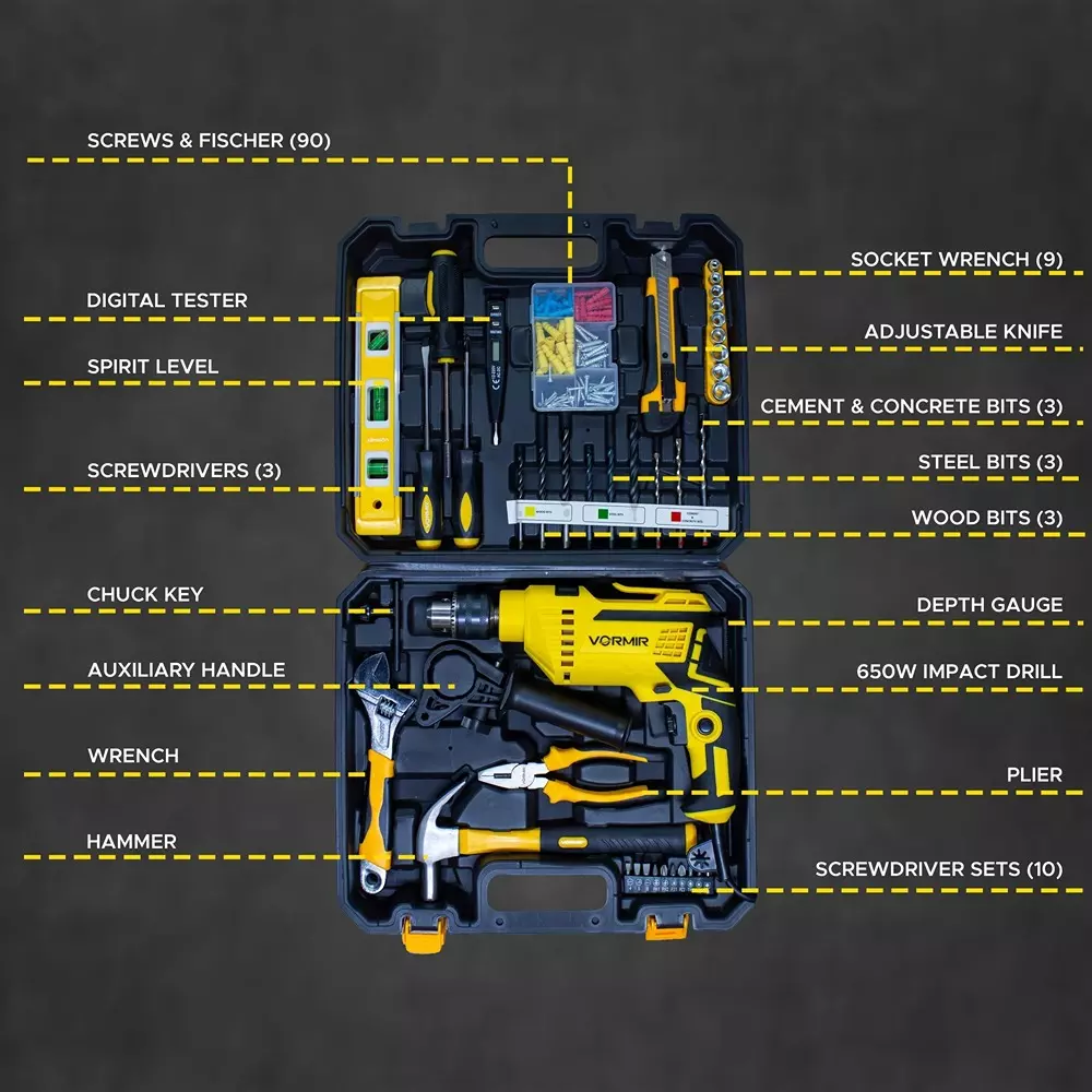 vormir-impact-drill-machine-kit-650-w-power-13-mm-drill-capacity-electric-corded-for-home-professional-industrial-use-vr-td13-139