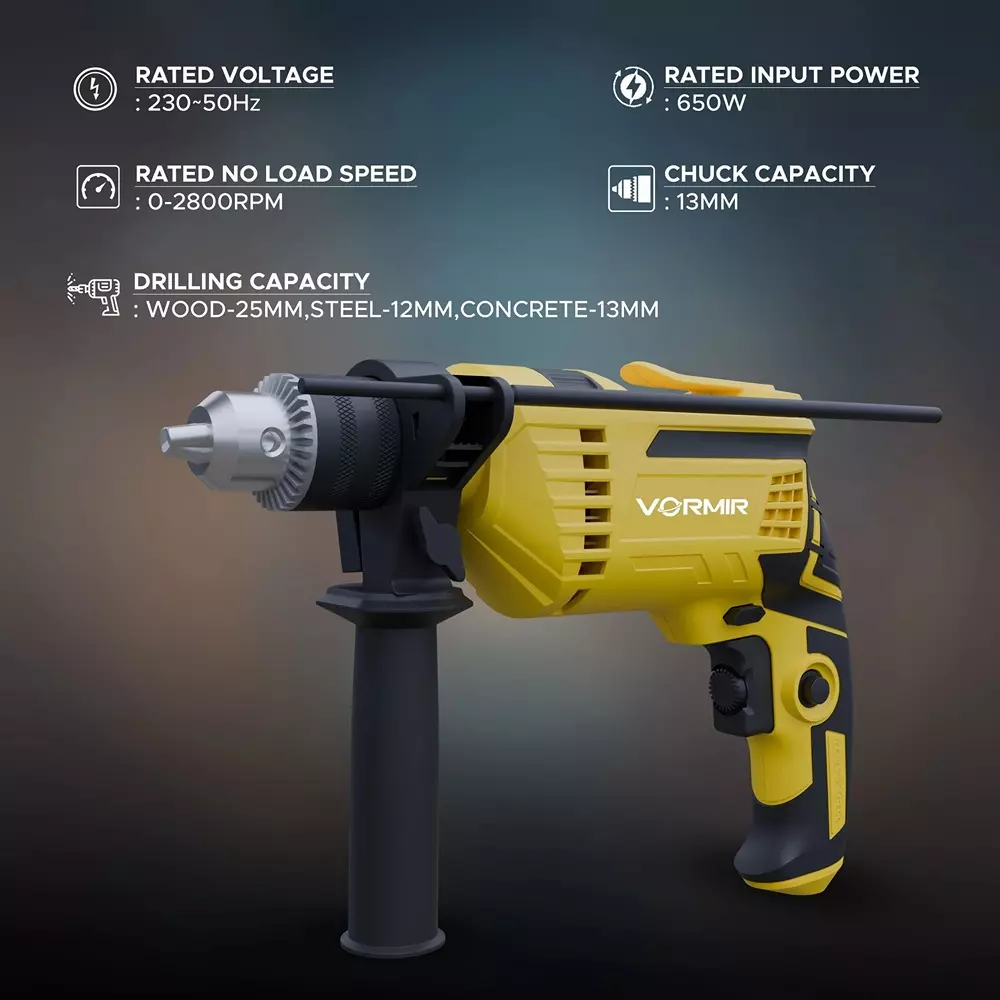 vormir-impact-drill-machine-kit-650-w-power-13-mm-drill-capacity-electric-corded-for-home-professional-industrial-use-vr-td13-139