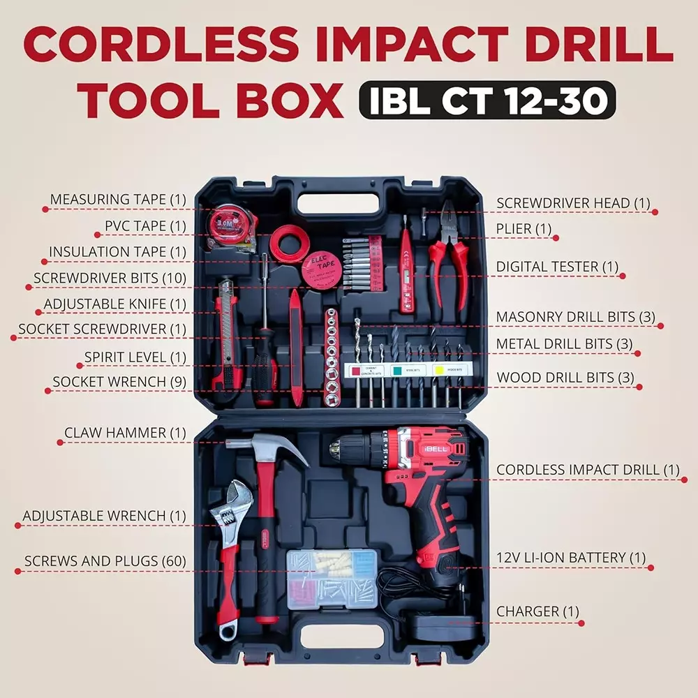 ibell-cordless-impact-drill-tool-box-brushless-30-nm-torque-12-v-voltage-with-1500-mah-battery-charger-ibl-ct12-30