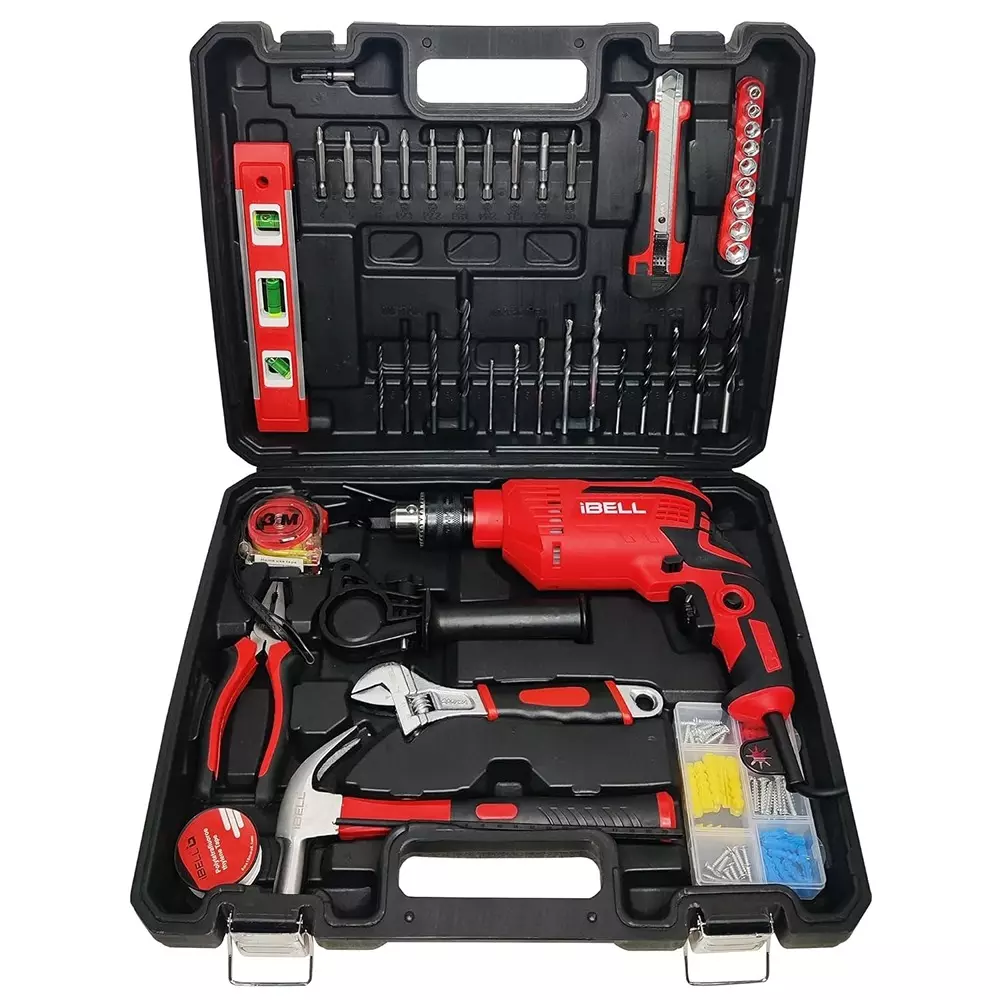 ibell-impact-drill-tool-box-0-2800-rpm-no-load-speed-13-mm-chuck-size-650-w-power-with-accessories-ibl-500re