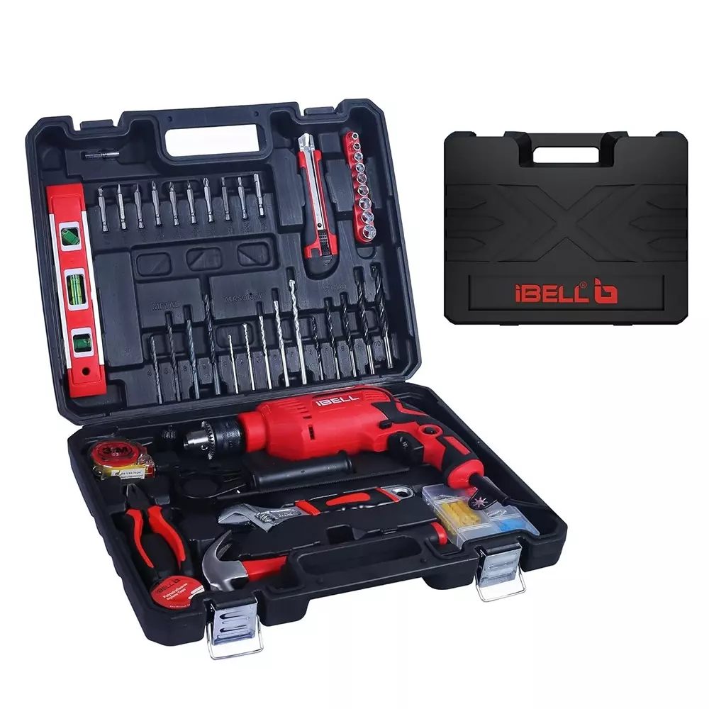 ibell-impact-drill-tool-box-0-2800-rpm-no-load-speed-13-mm-chuck-size-650-w-power-with-accessories-ibl-500re