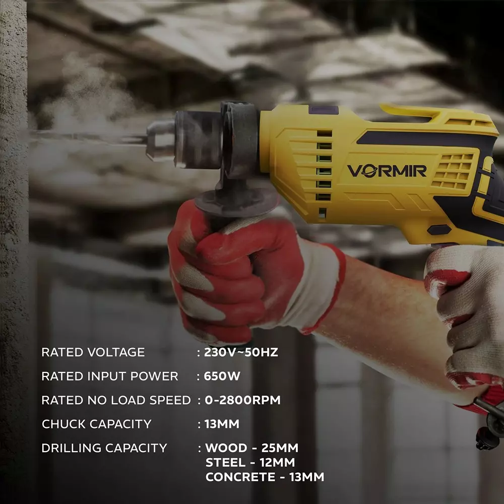vormir-impact-drill-machine-kit-650-w-power-13-mm-drill-capacity-electric-corded-for-home-professional-industrial-use-vr-td13-120