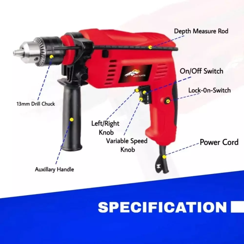 red-horse-1000-w-impact-drill-machine-13-mm-chuck-size-and-2600-rpm-no-load-speed-rh-383-without-drill-bits