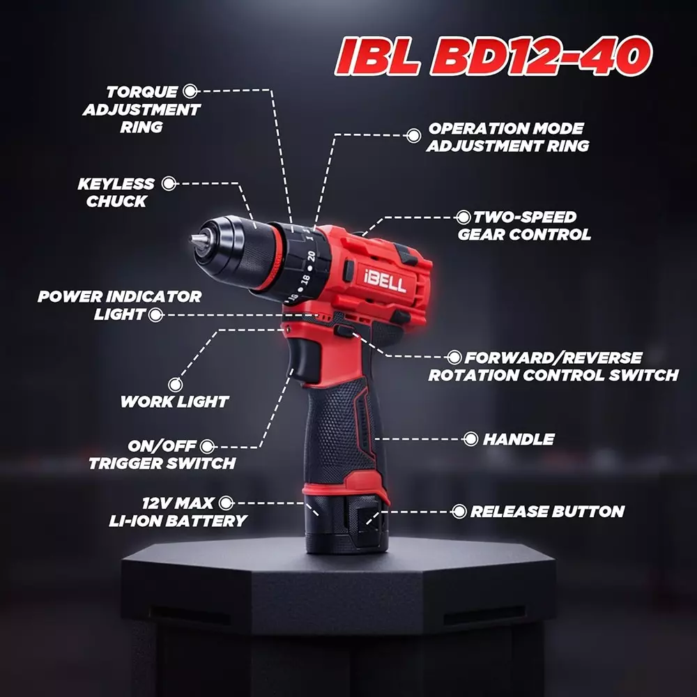 ibell-one-power-series-cordless-impact-drill-kit-brushless-40-nm-torque-with-1500-mah-battery-charger-ibl-bd12-40