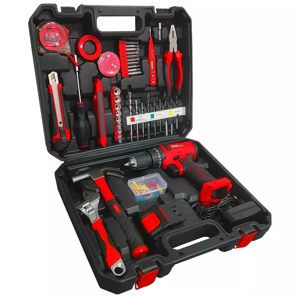 IBELL Cordless Impact Drill Tool Box Brushless 38 Nm Torque 20 V Voltage with 1500 mAh Battery & Charger, IBL CT20-38