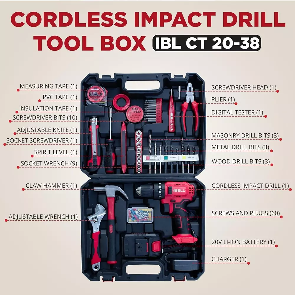 ibell-cordless-impact-drill-tool-box-brushless-38-nm-torque-20-v-voltage-with-1500-mah-battery-charger-ibl-ct20-38