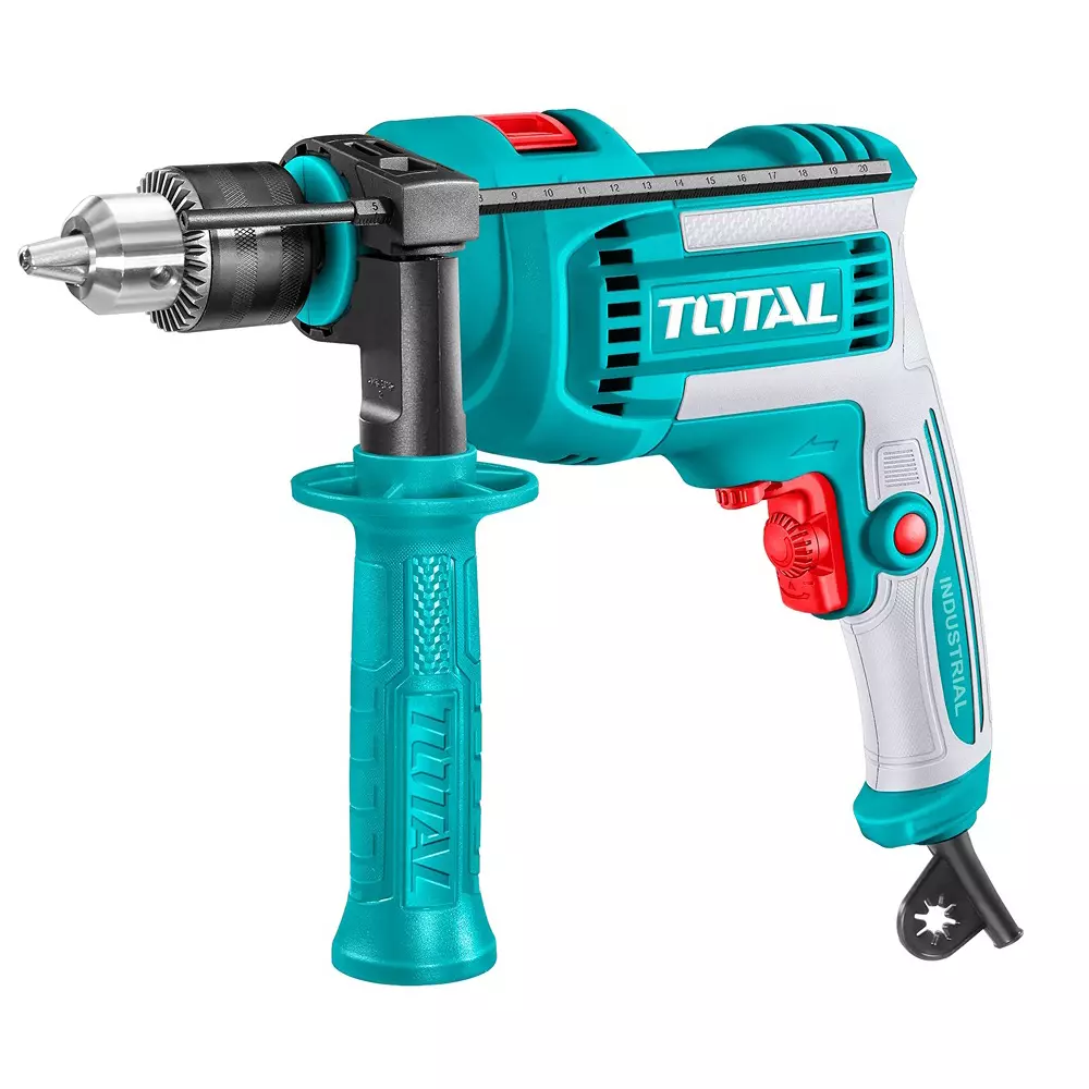Total Impact Drill 710 W 13 mm Variable Speed 0-3000 RPM with Hammer Function, TG1071366 (Without Drill Bits)