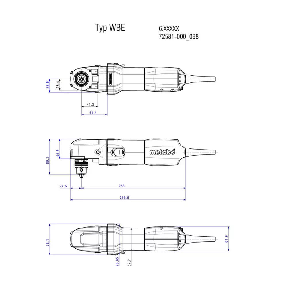 Metabo WbE 700 305 W Angle Drill 600512000
