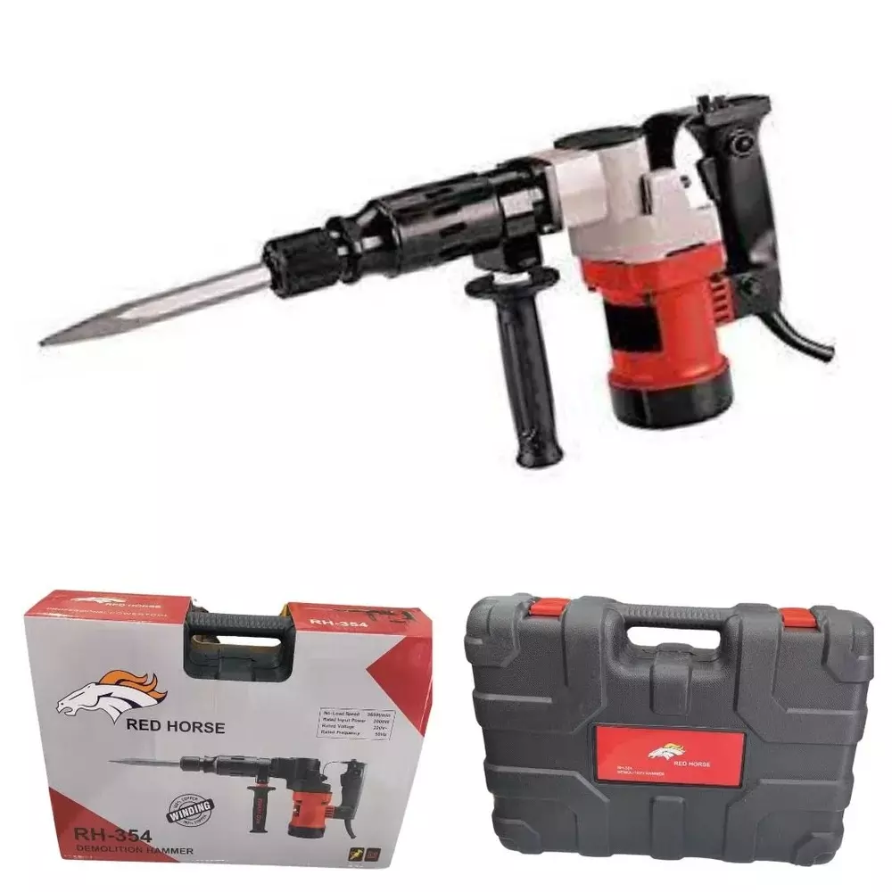 red-horse-2000-w-demolition-hammer-10-12-j-impact-energy-and-3600-rpm-no-load-speed-rh-354-with-2-chisels