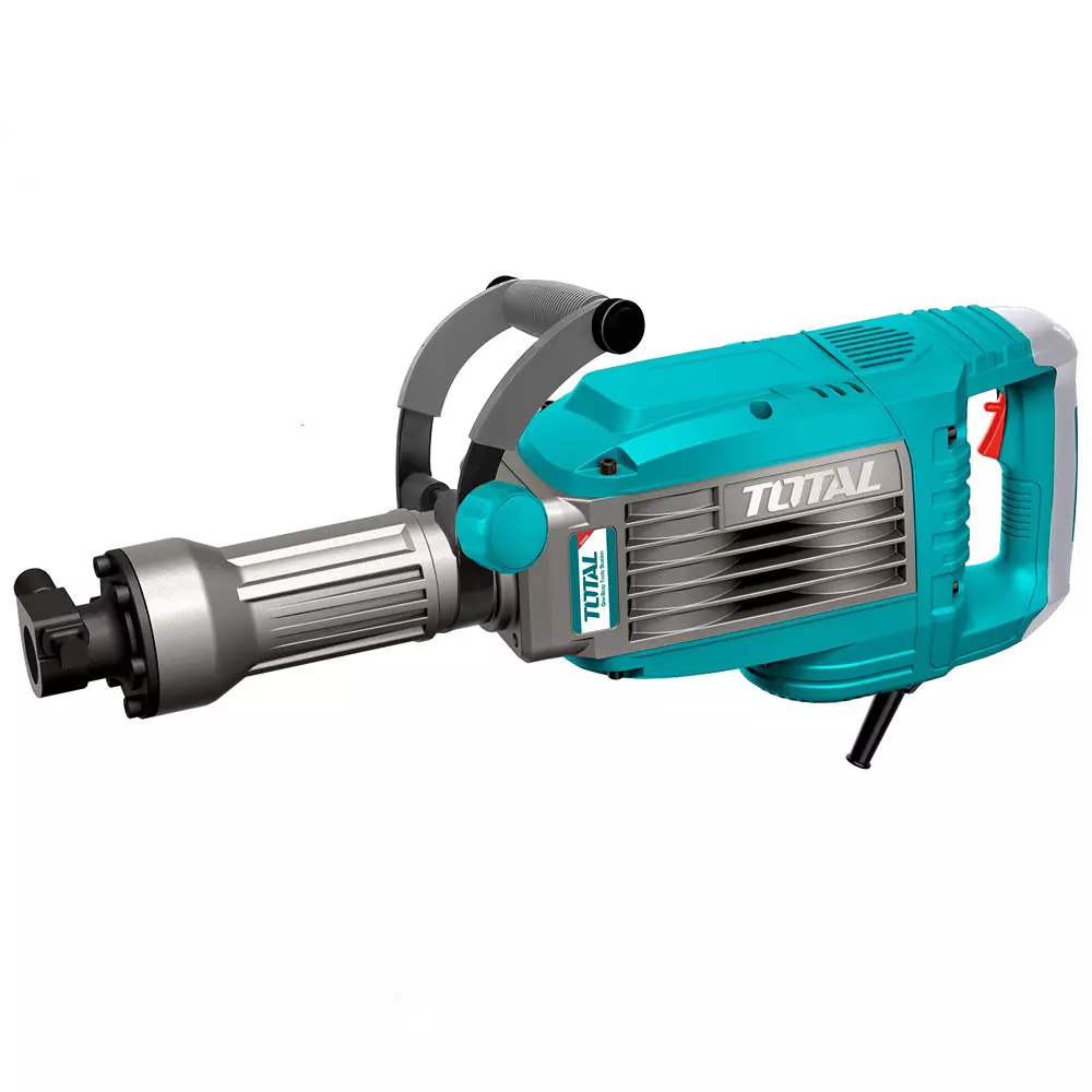 Total Demolition Breaker 1700 W 50 J Impact Force 1900 bpm HEX Chuck 14 Kg, TH217068 (With Chisels and Extra Carbon Brushes)