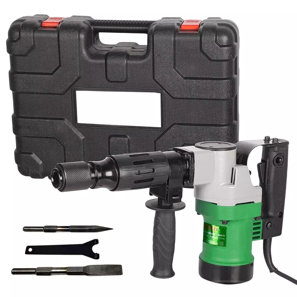 Powerhouse Demolition Hammer 900 W, 2900 RPM, Heavy Duty Concrete Breaker with Sharp & Flat Chisel Bits, PH810