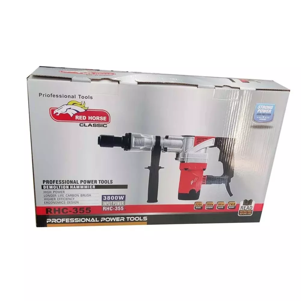 red-horse-3800-w-demolition-hammer-12-15-j-impact-energy-and-3800-bpm-no-load-speed-rhc-355-with-2-chisels
