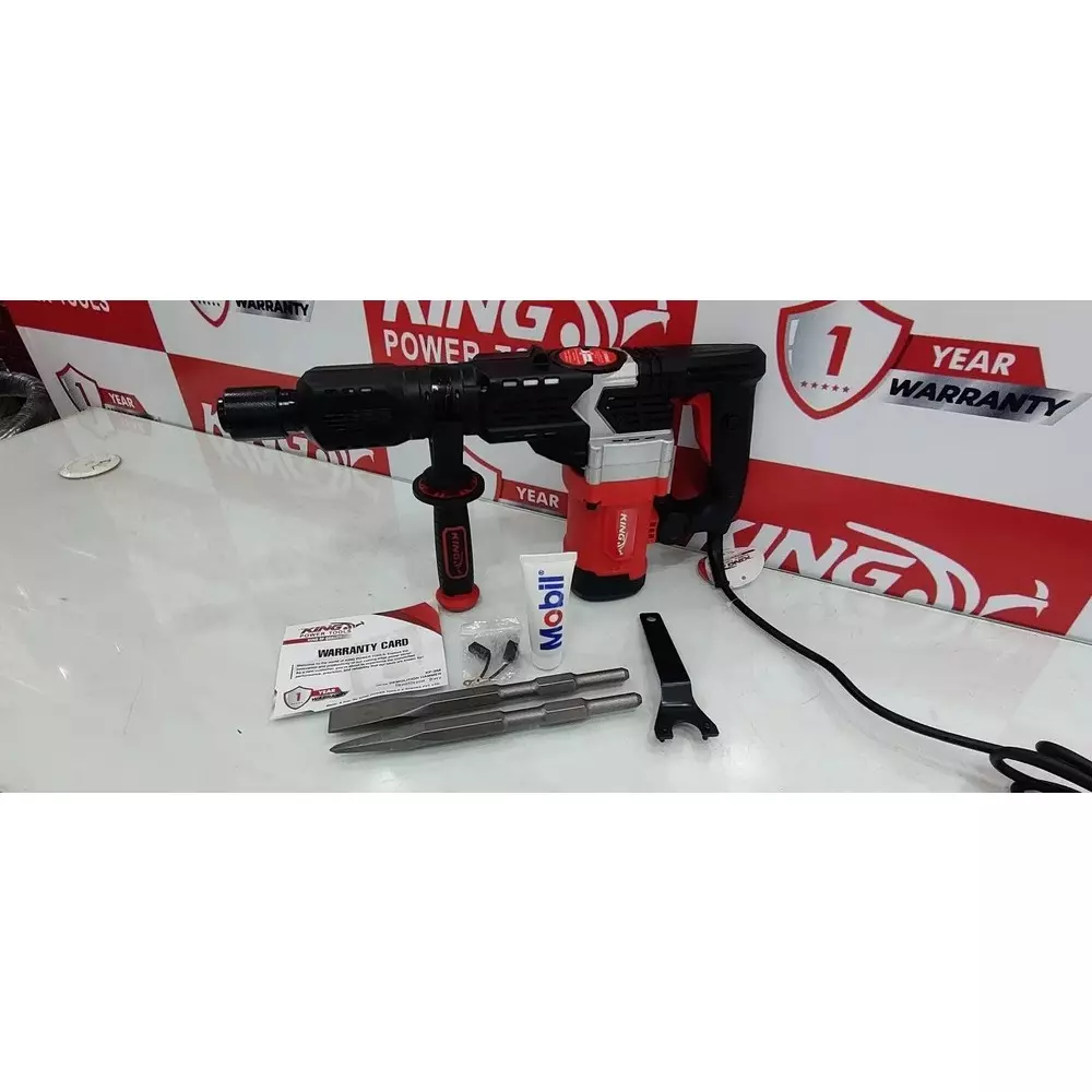 king-1300-w-demolition-hammer-17-j-impact-energy-and-3800-bpm-no-load-speed-kp-388-with-2-chisels