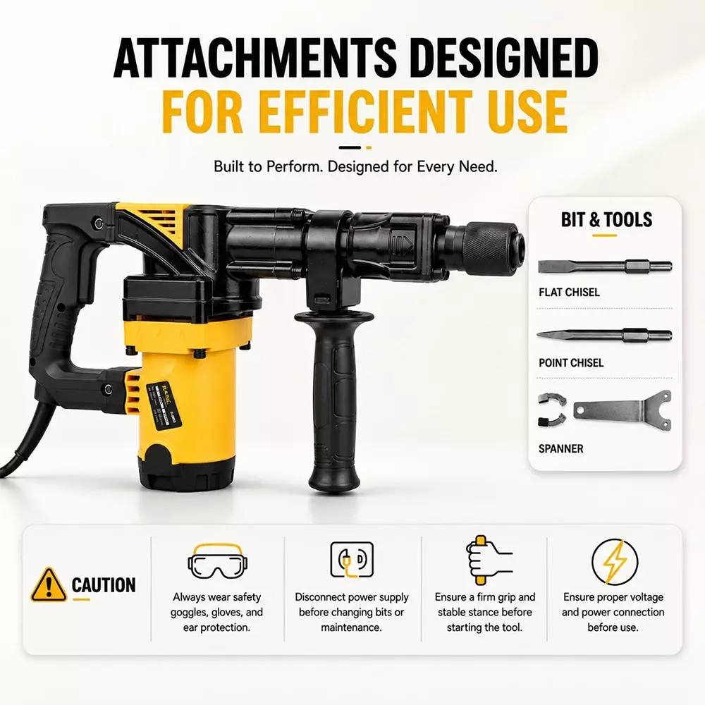 pilot-1500-w-7-kg-demolition-hammer-with-10-j-impact-energy-and-3000-rpm-impact-rate-pl-dh813-with-flat-point-chisels